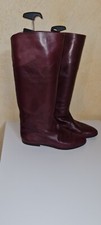 Vintage Echtleder Vero Cuoio Engschaft Bordeaux 40,5