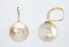 Schmuck Ohrbouton Silber 925 goldplattiert MK-Perle 13mm weiß X14