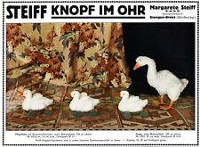 Steiff Ente Gans Reklame 1914 Werbung seltene Farbreklame !!