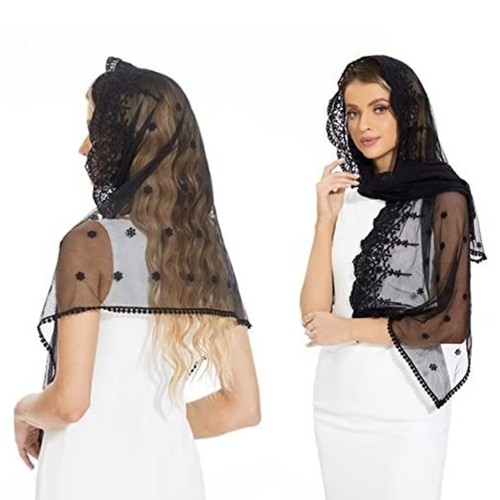 Sheer shawl mantilla headwrap - mantilla,