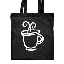 Klassische schwarze Shopper-Tasche "Cup Of Hot Coffee" (ZB00017782)