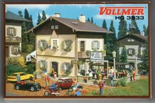 Vollmer 3833 Gasthaus mit Biergarten - Plastik Modellbausatz - Spur H0 - OVP