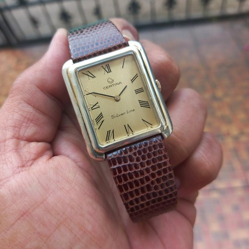 Rare certina square - certina, silver