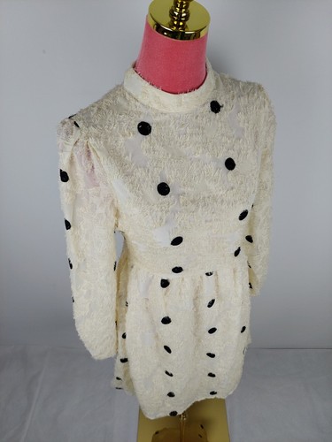 Kleid 36 creme schwarz - kleid,