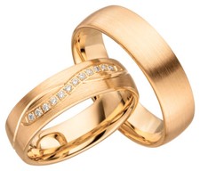 2x JC Trauringe Eheringe 585 Gold Rosegold 14 Karat inkl.Gravur&Etui JC008