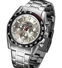 FIREFOX Herrenuhr Chronograph S21 silber Edelstahl 10 ATM Klapp- Faltschließe