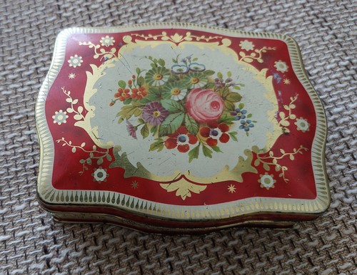 Alte blechdose bunte blumen - alte,