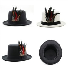 Herren Damen Zylinder Hut Magic Performing Flatcap Wolle Verrückter Hutmacher