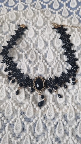 Schwarze choker halskette - choker-halskette, mit