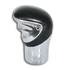 JOM 200819 Alu Schaltknauf Kunst Leder schwarz Chrom UNIVERSAL RGA Neu OVP