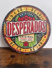 Holzschild DESPERADOS Pils Bier Beer Werbeschild Vintage Retro Durchm 20cm 