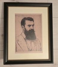 Portrait Theodor Herzl / Hermann Struck Fecit Lithographie Radierung 
