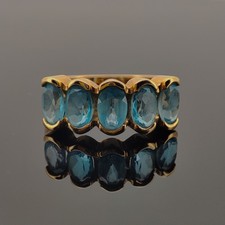 SCALA Blauer Topas Ring 375er / 10K Gelbgold mit Steinen