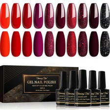 UV Nagellack Set Rot Burgunder