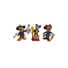 3x Bully Figur Micky Maus, Micki mit Telefon und Minnie Maus Habd Bemalt Sammler