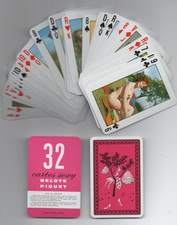 alte Spielkarten - 32 cartes sexy *DUCALE *Belote Piquet *Pin up girls