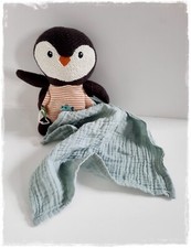 *•.. Die Spiegelburg - Schmusetuch Pinguin - Little Wonder - blau - wie NEU ..•*