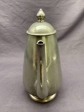 ANTIKE KAFFEE KANNE AUS ZINN MIT HOLZ GRIFF