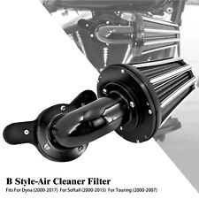 CNC Kegel Luftfilter Grau Einlass Für Harley Dyna Fat Bob Super Glide 2000-2017