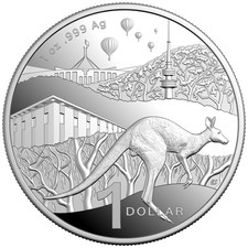 Silbermünze Känguru Bush