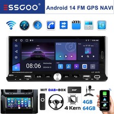 4+64GB CarPlay Autoradio mit Bluetooth 1 Din mit 6.9" Bildschirm Android 14 +DAB