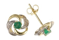 9 kt Gold Smaragd Ohrringe