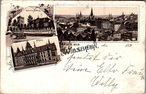 Litho gruß aus wiesbaden - litho,