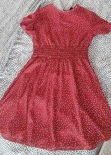 Kleid Rot , XS 34, Gepunktet, Kurz
