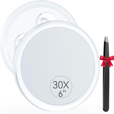 Vergrößerungsspiegel 30X mit Saugnäpfen 15cm Kosmetik Wandspiegel Badezimmer