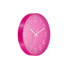 12" Wanduhr,batteriebetrieben,leise,nicht tickend,runde Wanduhren für Büro,Rosa
