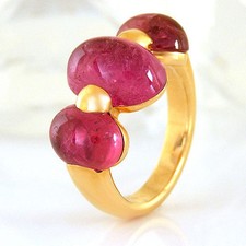 Ring 750 Rotgold 18K 3 pink rote Turmalin Edelsteine 11,81 ct NEU Gr. 57 11,5 Gr