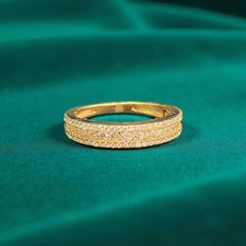 Pave 0,72 Cts F/VS1 Runder Brillant Diamanten Kanaleinstellung Bandring 14K Gold