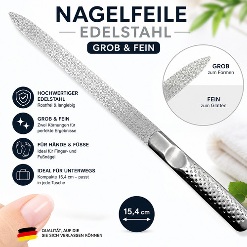 Nagelfeile edelstahl cm - nagelfeile, 15,4