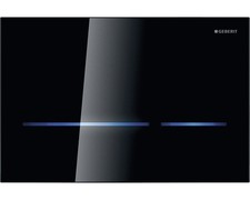GEBERIT Betätigungsplatte Sigma80, 2-Mengen-Spülung, berührungslos, Glas schwarz