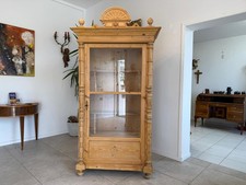 Originale Vitrine Bauernschrank Naturholz Bücherschrank Bauernvitrine Antik G214