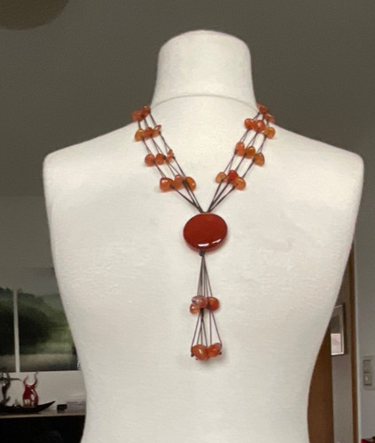 Kette orangene halbedelsteine - orangene,