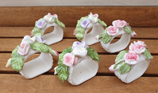 6x Serviettenringe formano / Art Collection Porzellan sehr hübsch Blüten Rosen