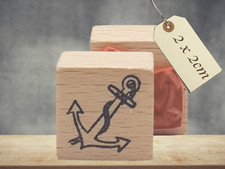 Motivstempel anker 2x2cm - motivstempel, –