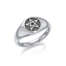 Pentagramm Pentakel 925 Sterlingsilber Ring Fein Heiden Hexen Schmuck Star
