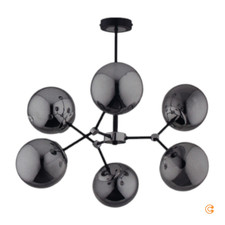 Hängeleuchte Foton Pendelleuchte Deckenlampe sechsflammig schwarz silber