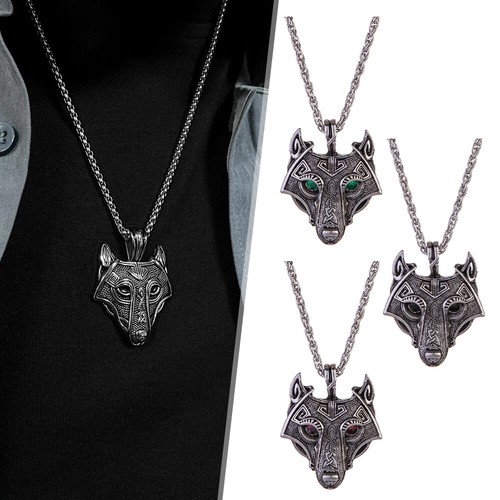 Herren wikinger anhänger wolf - wikinger,
