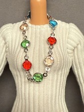 Barbie + Curvy Kleidung - Schmuck , Traumhafte Halskette , Bunte Glizer Steine