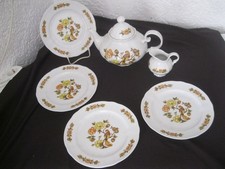 Seltmann Weiden Wien Pfau orange Teekanne Milchkännchen 4 Kuchenteller gebraucht