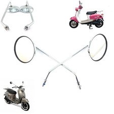 Roller spiegel set rund chrome - set,