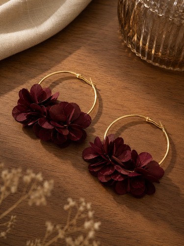 Ohrringe creolen gold blumen - gold,