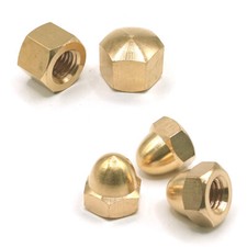 Hutmuttern M3 - M24 Muttern Gewinde metrisch Messing natur DIN 1587 + 917 gelb