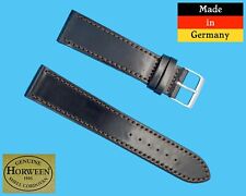 2. Wahl Cordovan Uhrband 20mm schwarz mit braune Naht ! TOP !, für Kenner / 29