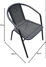Stapelstuhl 56x62x72cm schwarz Balkonstuhl mit Armlehne, Kunststoff