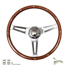 Oldtimer Lenkrad Holzlenkrad, Sportlenkrad Holz Bootslenkrad aus Edelholz 38cm