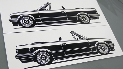 Bmw e30 cabrio aufkleber - bmw,
